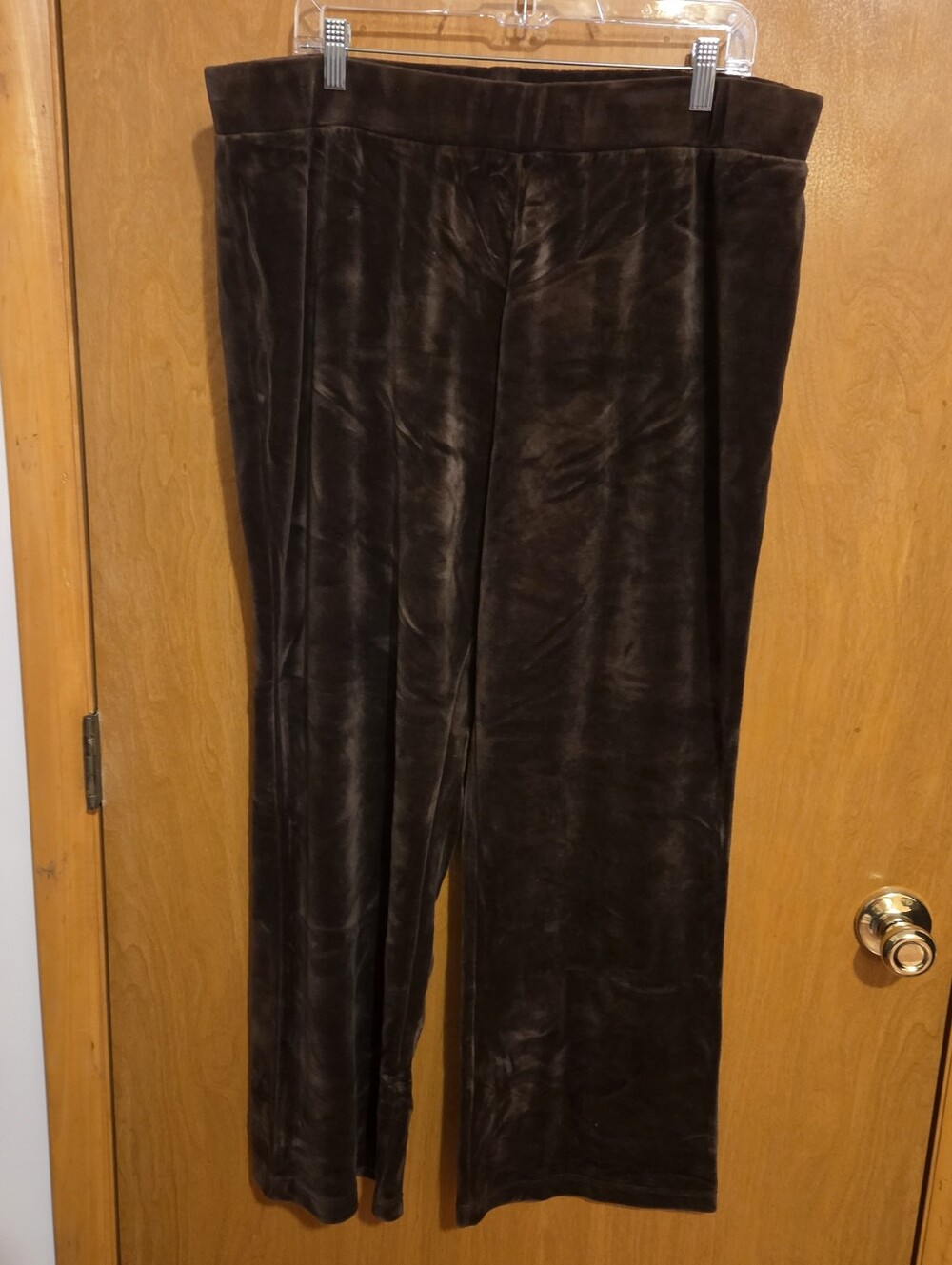 Jones New York Signature Woman Brown Velour Pull-On Pants, Size 3X